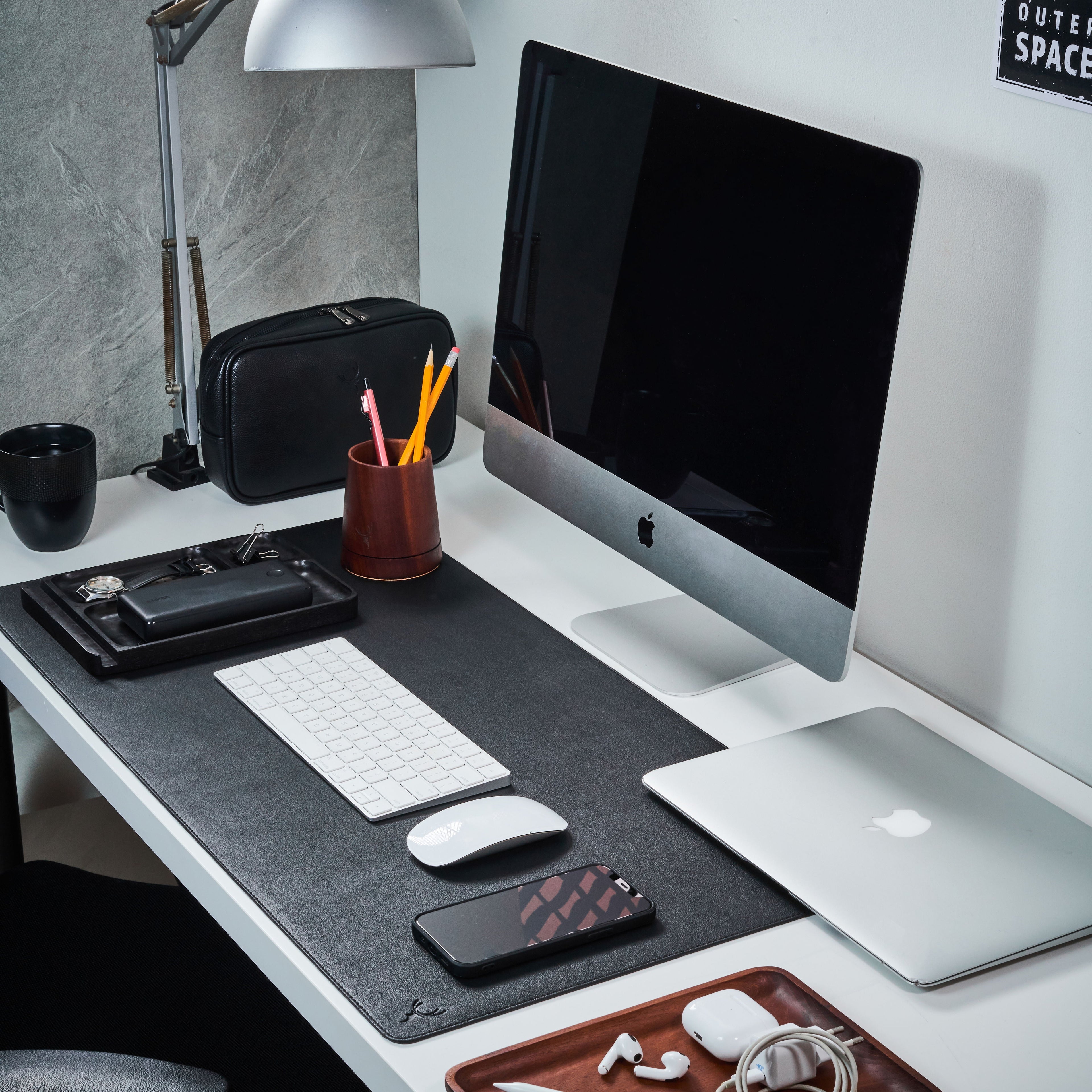 Black Leather Desk Mat