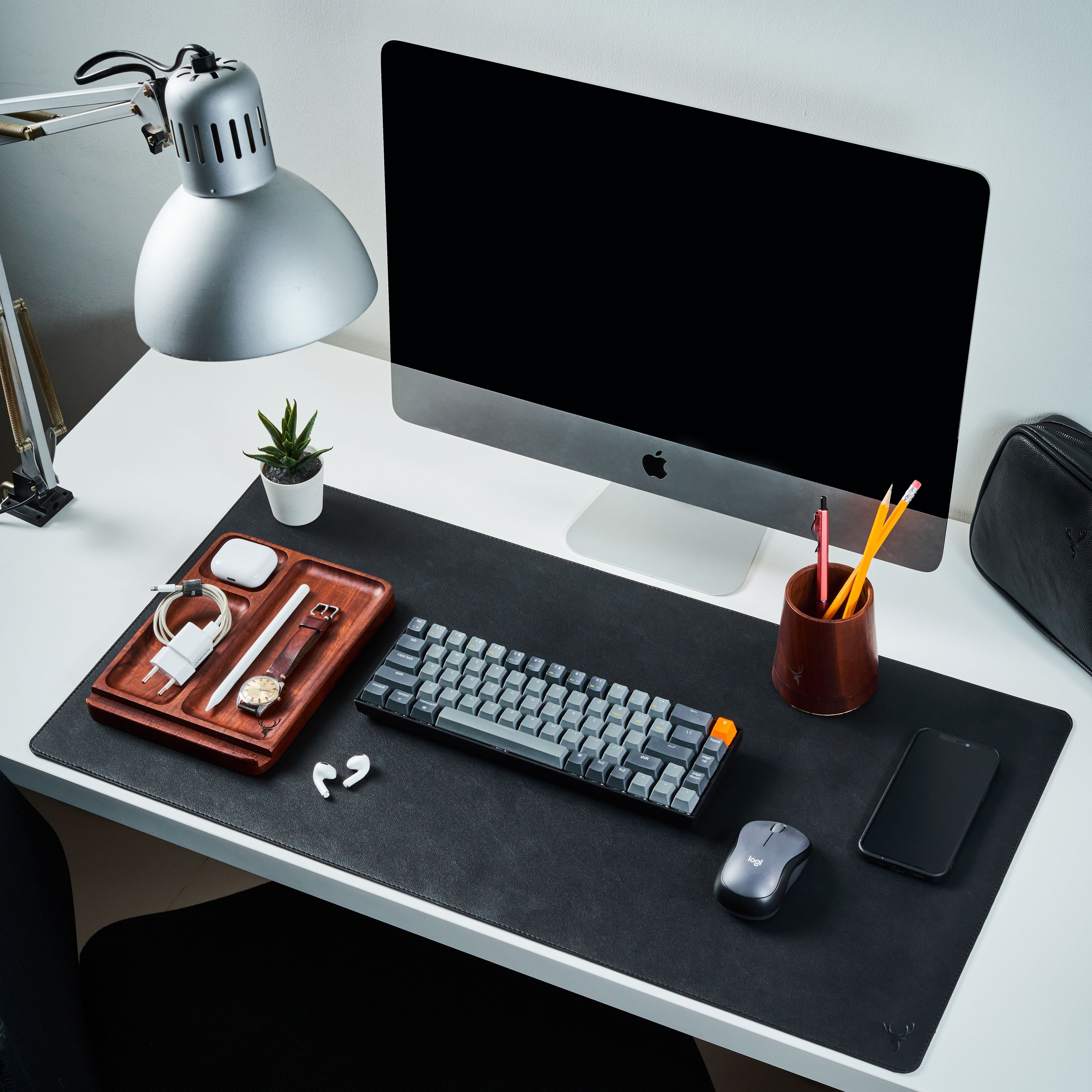 Black Leather Desk Mat