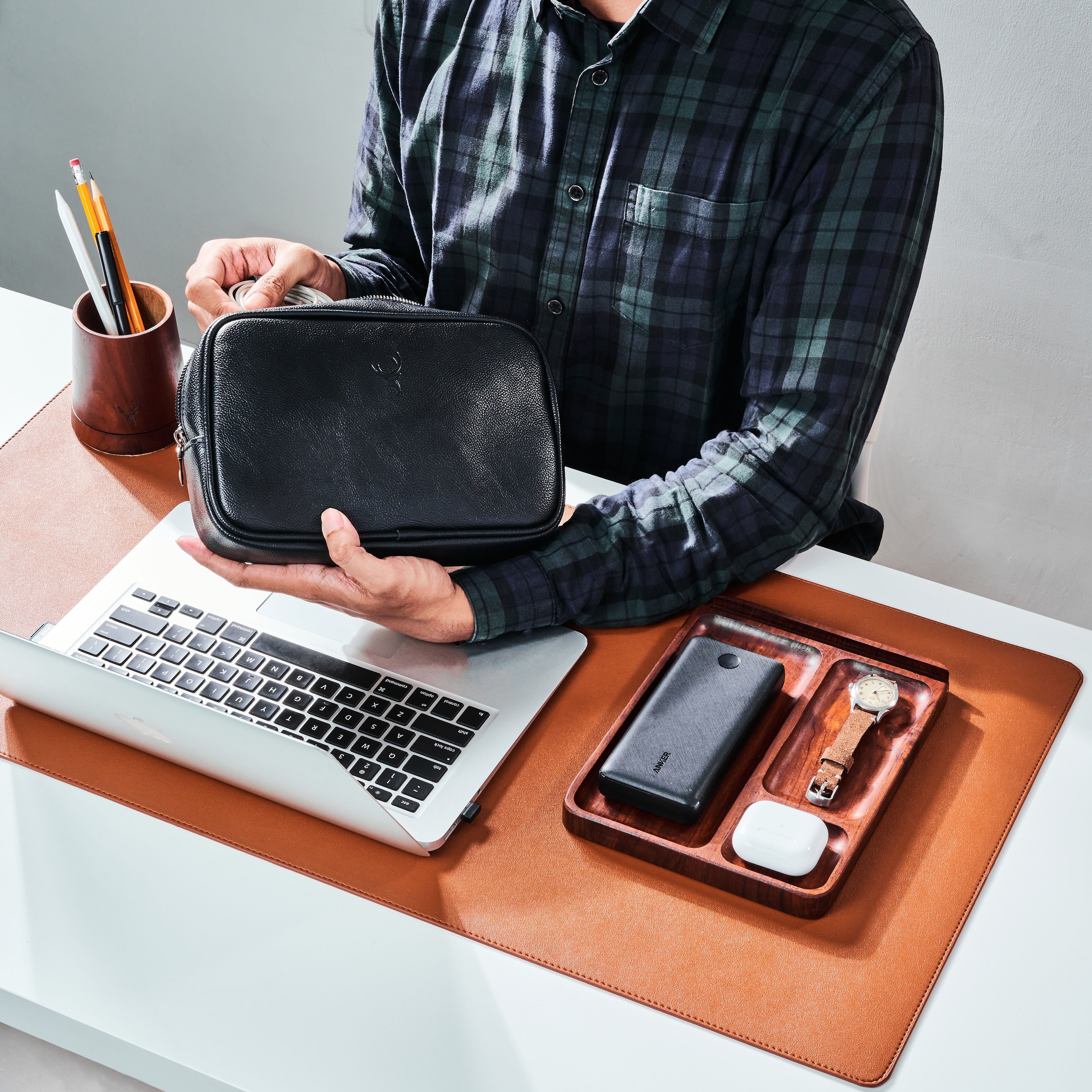 Brown Leather Desk Mat