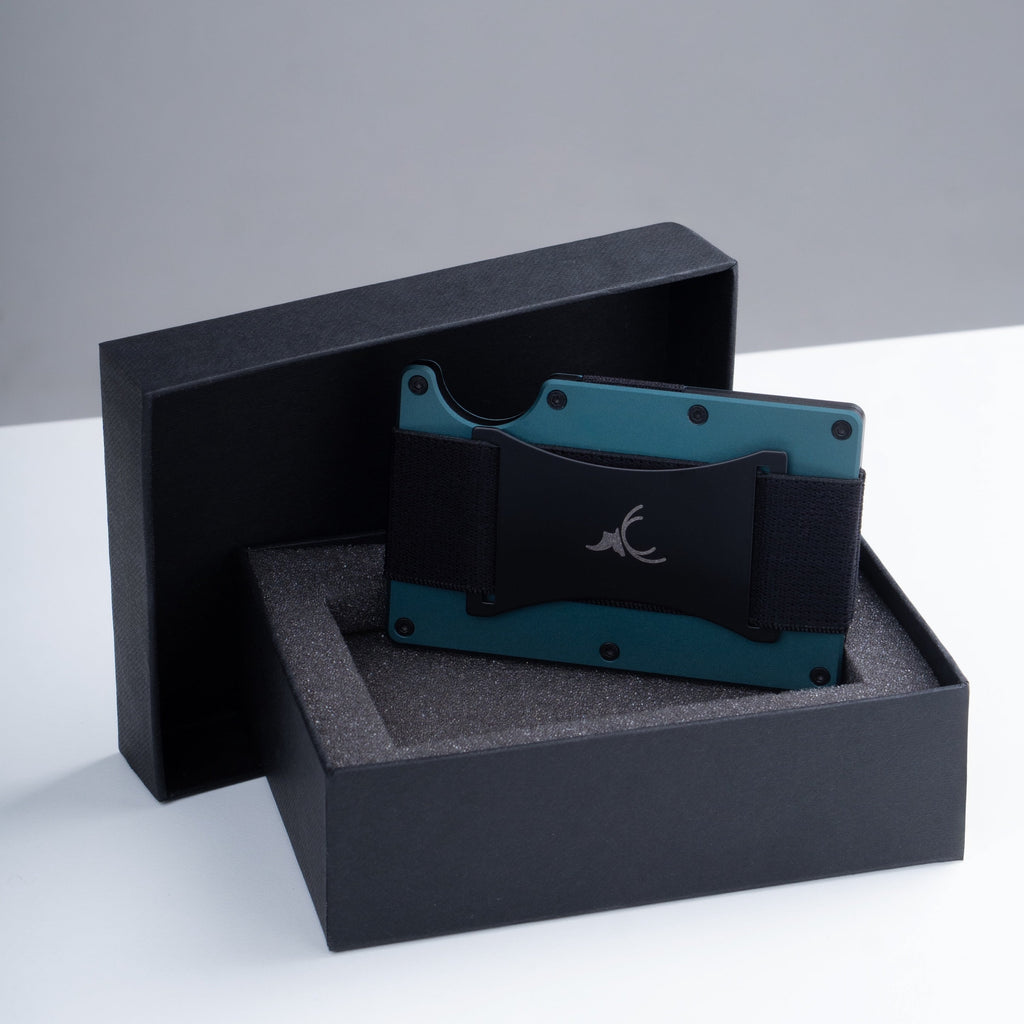 Forest Green Slim Metal Card Wallet