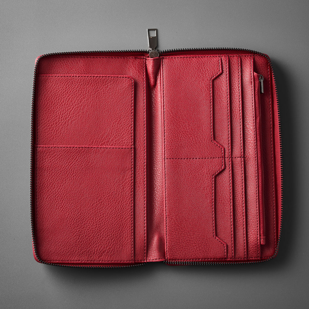 Crimson Red Passport Wallet