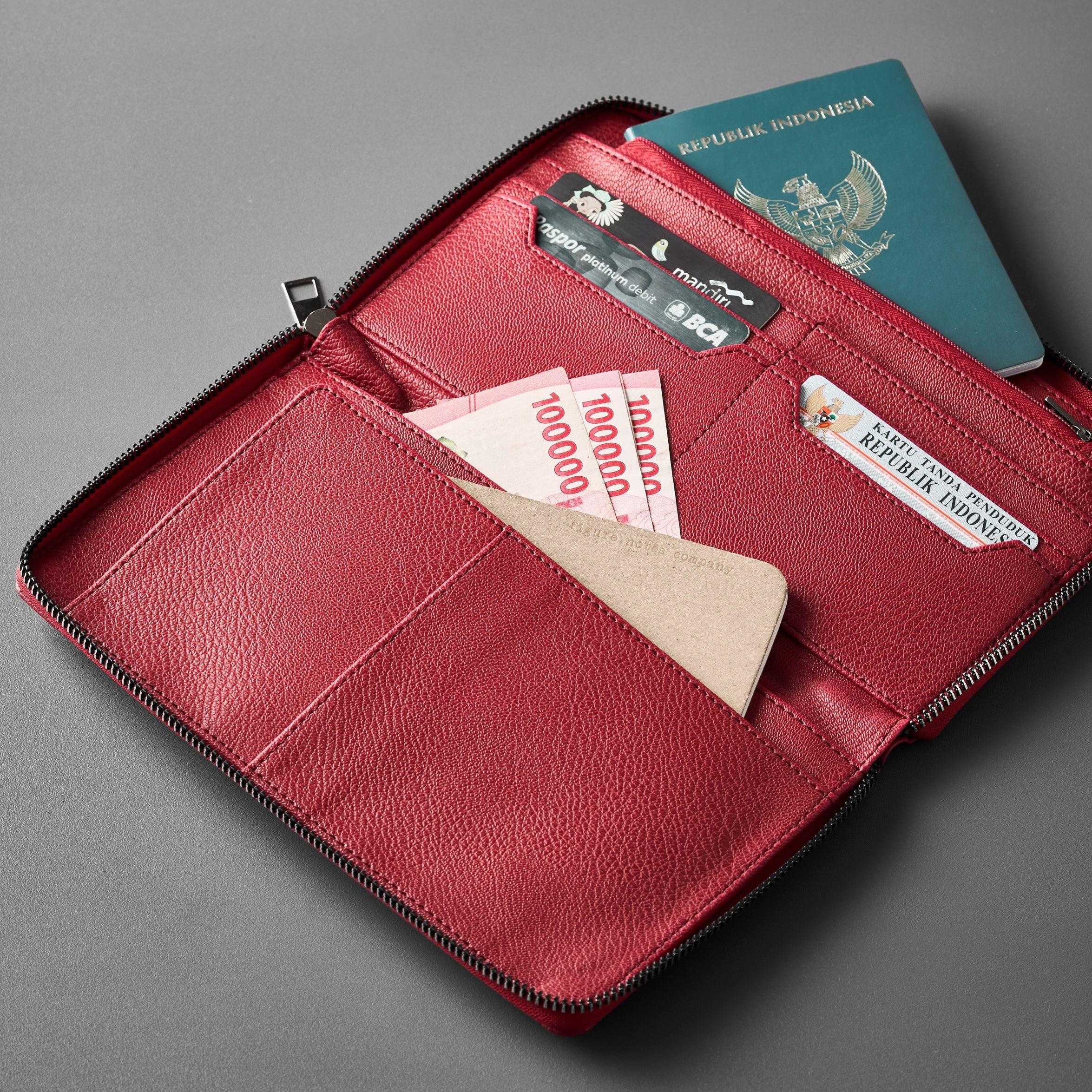 Crimson Red Passport Wallet