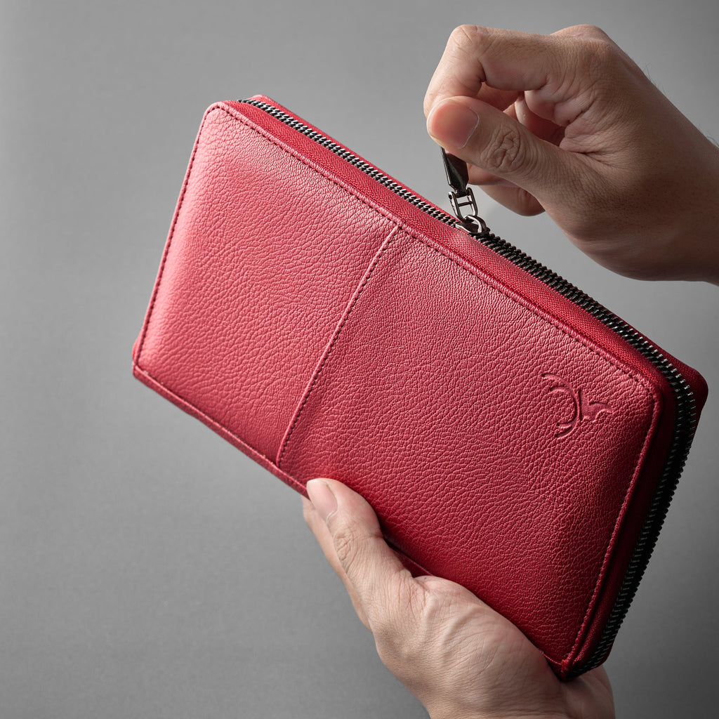 Crimson Red Passport Wallet